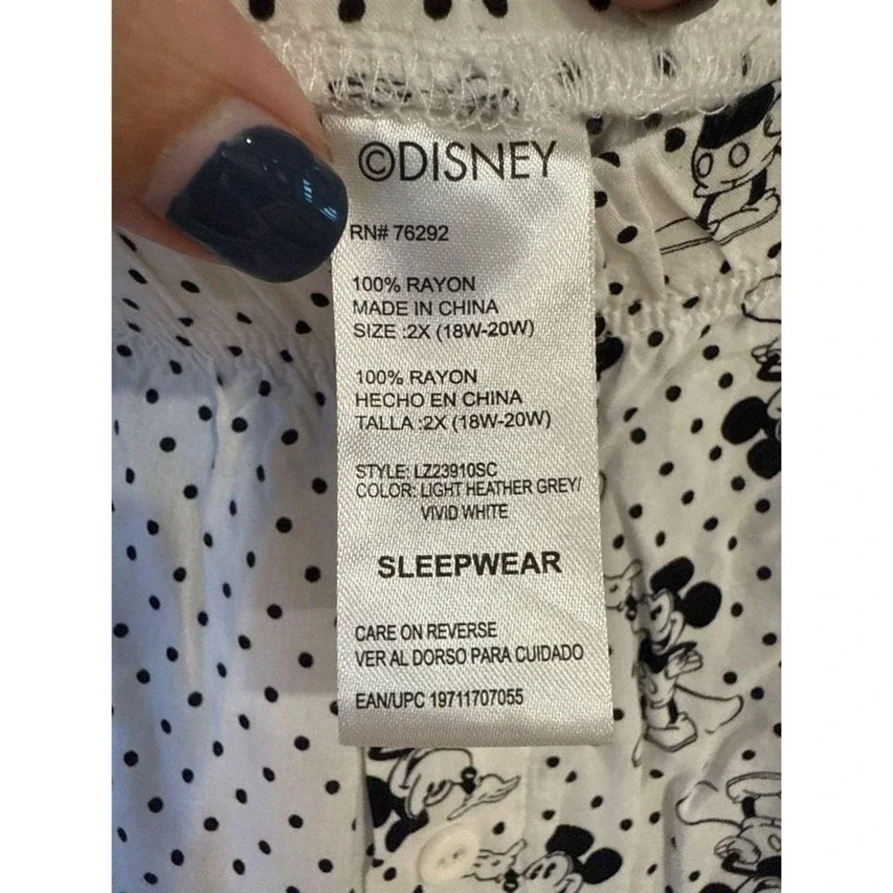Disney Mickey Mouse Polka Dot Sleep Shorts Women 2X Pajama Loungewear - Picture 6 of 6
